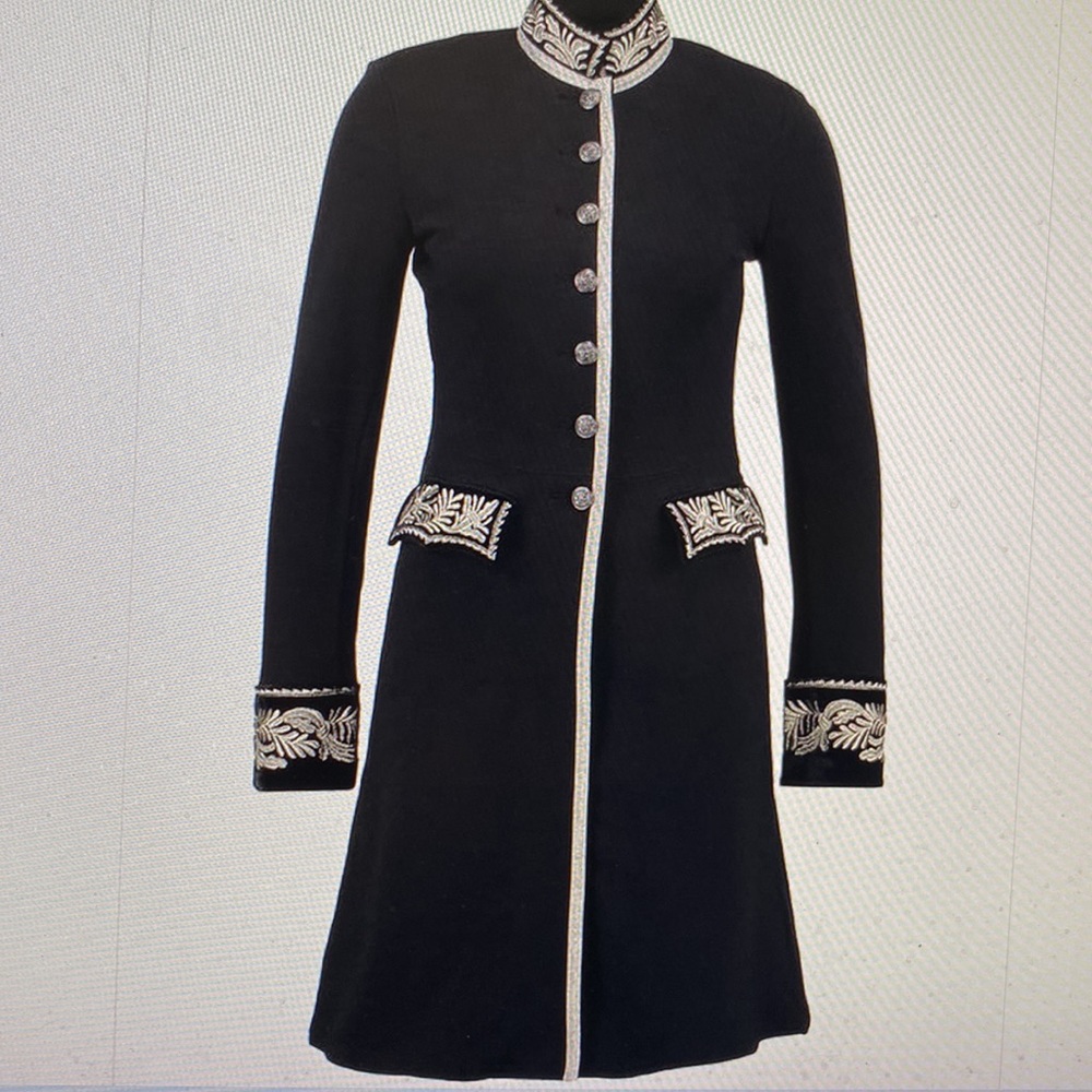 Denim & Supply Ralph Lauren Black Coat with White Trim - Picture 12 of 13